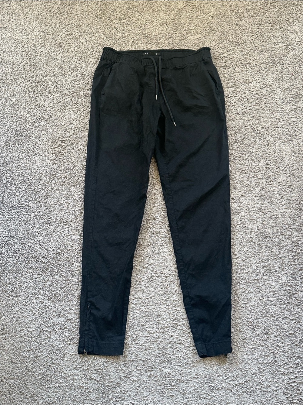 Theory Women’s Black Drawstring Casual Linen blend pants - Lightweight Comfort
